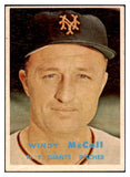 1957 Topps Baseball #291 Windy McCall Giants EX 508167