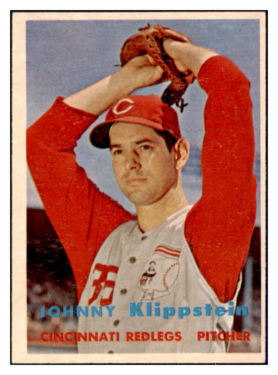 1957 Topps Baseball #296 Johnny Klippstein Reds EX-MT 508187
