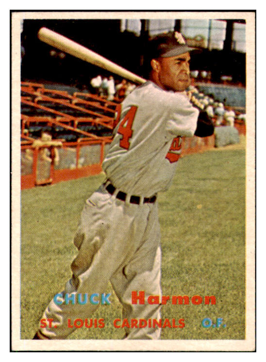 1957 Topps Baseball #299 Chuck Harmon Cardinals EX-MT 508201