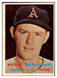 1957 Topps Baseball #318 Mickey McDermott A's EX 508253