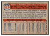 1957 Topps Baseball #318 Mickey McDermott A's EX 508253