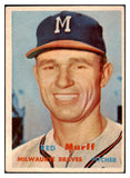 1957 Topps Baseball #321 Red Murff Braves EX 508274