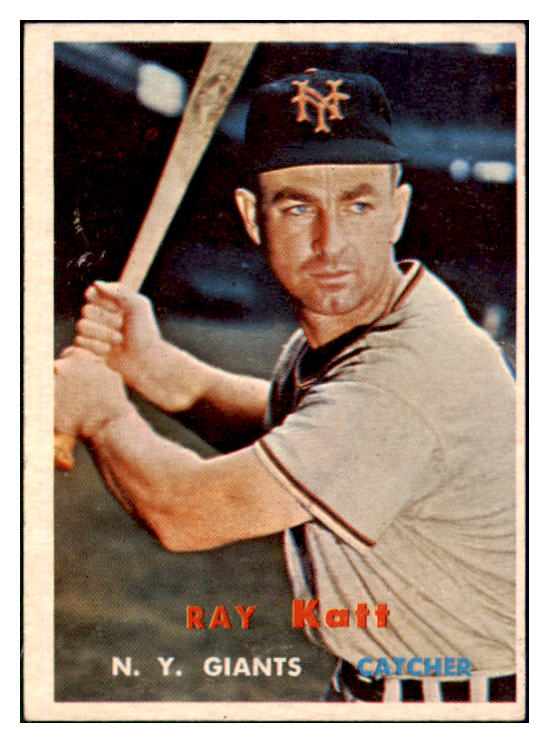 1957 Topps Baseball #331 Ray Katt Giants EX 508310