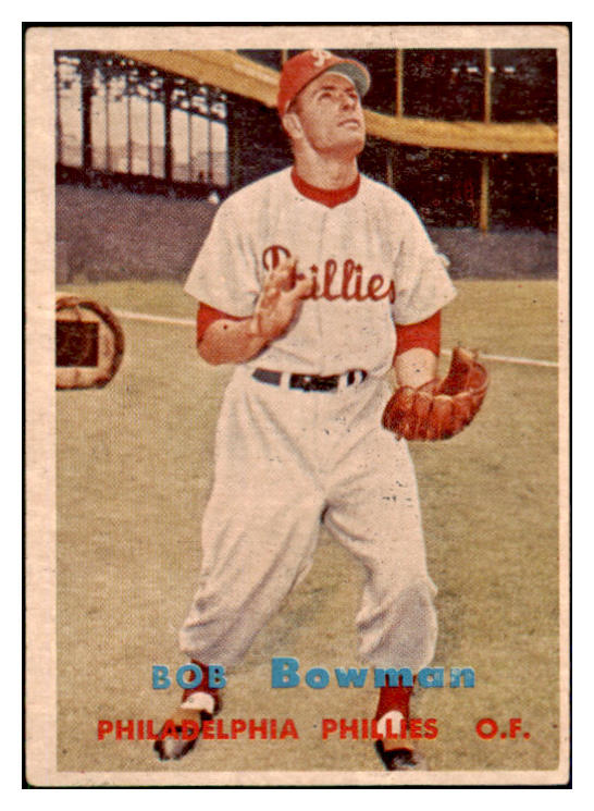 1957 Topps Baseball #332 Bob Bowman Phillies EX 508316