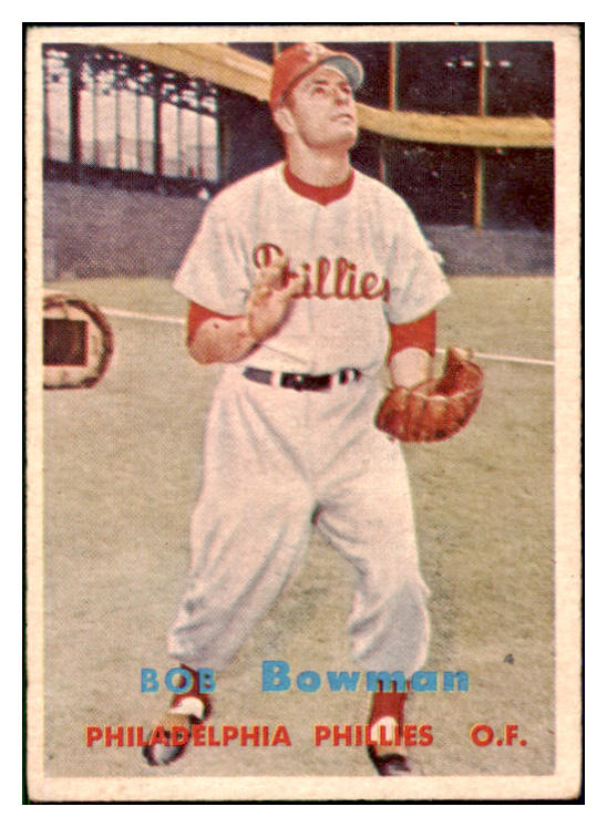 1957 Topps Baseball #332 Bob Bowman Phillies VG-EX 508318