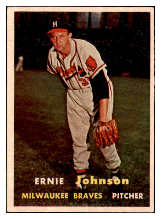 1957 Topps Baseball #333 Ernie Johnson Braves EX-MT 508320