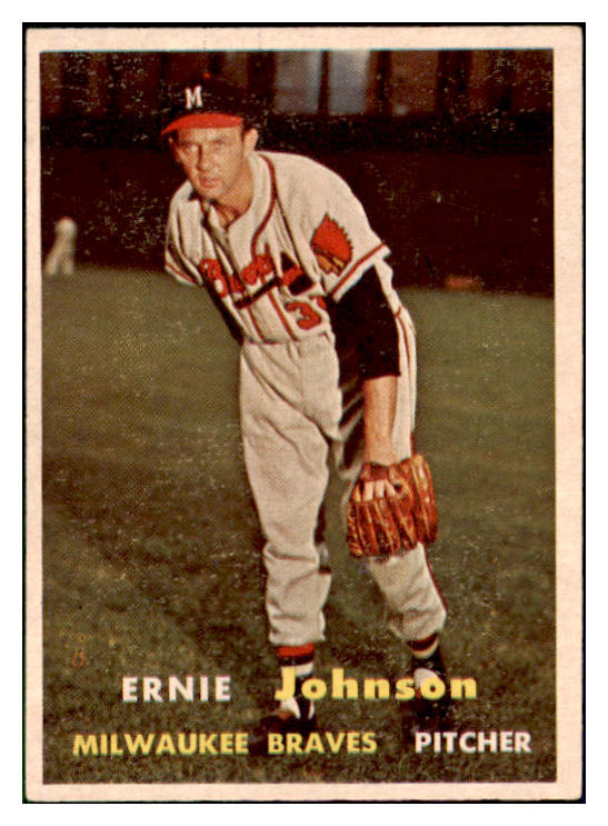 1957 Topps Baseball #333 Ernie Johnson Braves EX-MT 508321