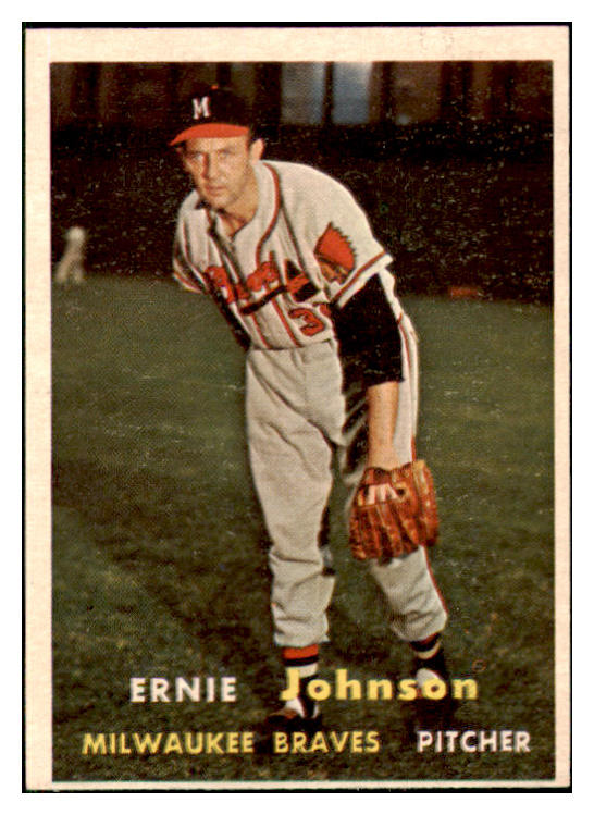 1957 Topps Baseball #333 Ernie Johnson Braves EX 508323