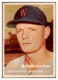 1957 Topps Baseball #334 Jerry Schoonmaker Senators EX 508327