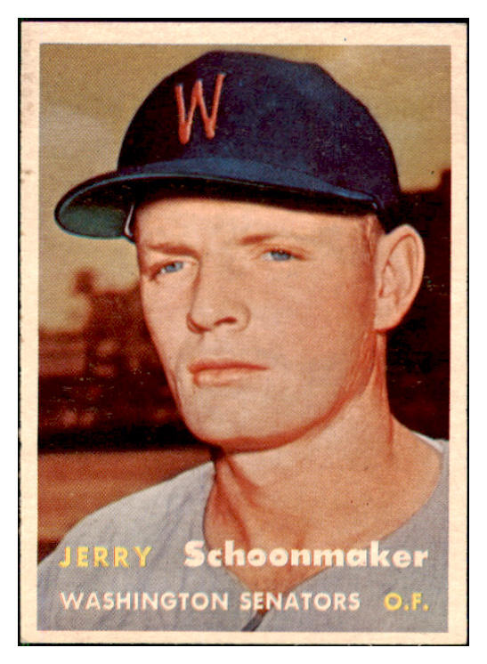 1957 Topps Baseball #334 Jerry Schoonmaker Senators VG-EX 508329