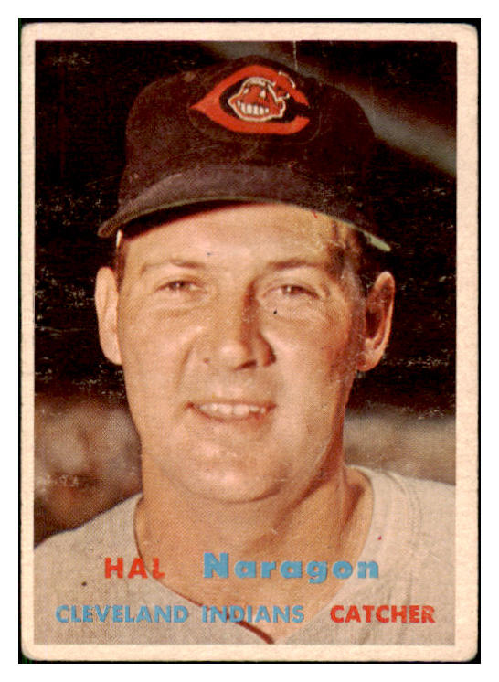 1957 Topps Baseball #347 Hal Naragon Indians VG 508392