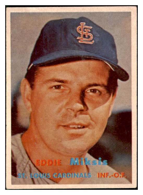 1957 Topps Baseball #350 Eddie Miksis Cardinals EX-MT 508404