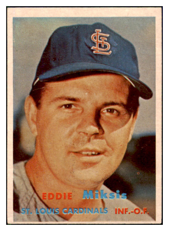 1957 Topps Baseball #350 Eddie Miksis Cardinals EX 508406