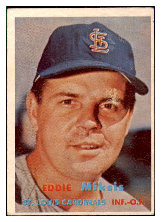 1957 Topps Baseball #350 Eddie Miksis Cardinals VG-EX 508407