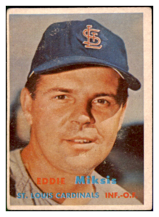 1957 Topps Baseball #350 Eddie Miksis Cardinals VG 508408