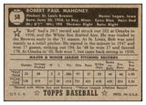 1952 Topps Baseball #058 Bob Mahoney Browns VG-EX Black 508422