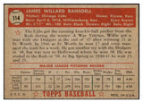 1952 Topps Baseball #114 Willard Ramsdell Cubs EX 508430