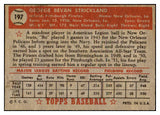 1952 Topps Baseball #197 George Strickland Pirates EX 508431