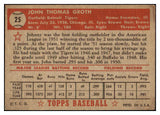 1952 Topps Baseball #025 Johnny Groth Tigers EX Red 508442