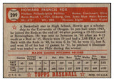 1952 Topps Baseball #209 Howie Fox Phillies VG-EX 508457