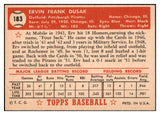 1952 Topps Baseball #183 Erv Dusak Pirates EX-MT 508460