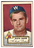 1952 Topps Baseball #292 Floyd Baker Senators EX-MT 508469