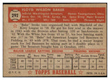 1952 Topps Baseball #292 Floyd Baker Senators EX-MT 508469