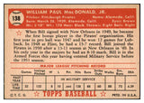 1952 Topps Baseball #138 Bill Macdonald Pirates EX+/EX-MT 508480