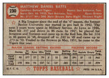 1952 Topps Baseball #230 Matt Batts Tigers EX+/EX-MT 508490