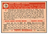 1952 Topps Baseball #176 Hank Edwards Reds EX+/EX-MT 508491