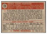 1952 Topps Baseball #238 Art Houtteman Tigers EX-MT 508503