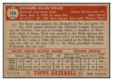 1952 Topps Baseball #113 Dick Sisler Reds EX+/EX-MT 508510