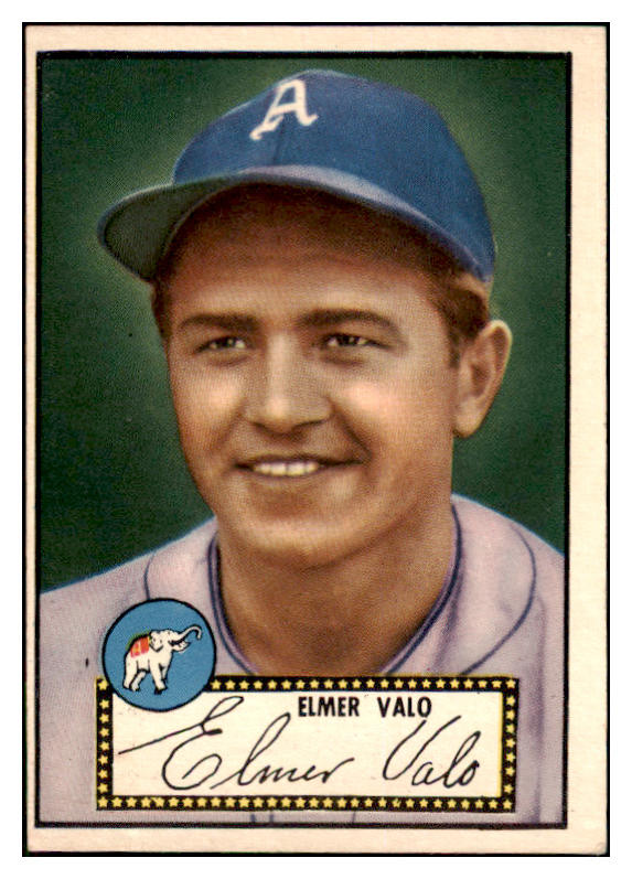 1952 Topps Baseball #034 Elmer Valo A's EX+/EX-MT Black 508516