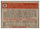 1952 Topps Baseball #214 Johnny Hopp Yankees EX-MT 508529