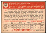 1952 Topps Baseball #167 Bill Howerton Pirates EX-MT 508541