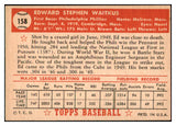 1952 Topps Baseball #158 Eddie Waitkus Phillies EX-MT 508552