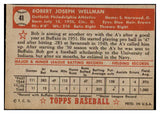 1952 Topps Baseball #041 Bob Wellman A's EX-MT Red 508554