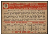 1952 Topps Baseball #121 Gus Niarhos Red Sox EX+/EX-MT 508555