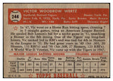 1952 Topps Baseball #244 Vic Wertz Tigers VG 508587