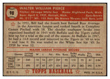 1952 Topps Baseball #098 Billy Pierce White Sox VG 508588