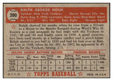 1952 Topps Baseball #200 Ralph Houk Yankees VG 508597