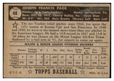 1952 Topps Baseball #048 Joe Page Yankees VG-EX Black 508603