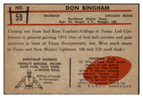 1953 Bowman Football #059 Don Bingham Bears EX 508648