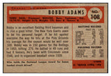 1954 Bowman Baseball #108 Bobby Adams Reds EX-MT 508678