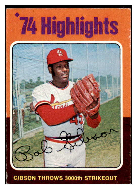 1975 Topps Baseball #003 Bob Gibson HL Cardinals EX 508694