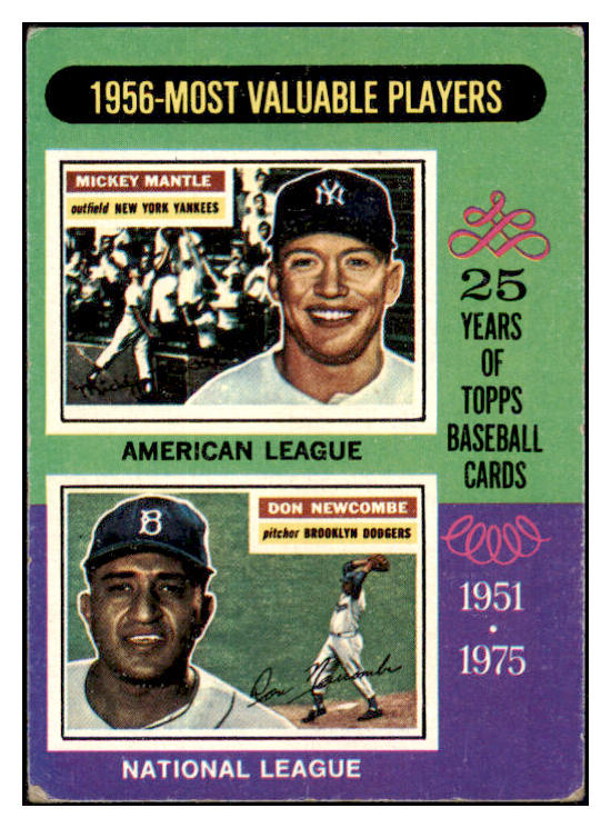 1975 Topps Baseball #194 Mickey Mantle Don Newcombe VG-EX 508696