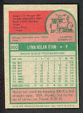 1975 Topps Baseball #500 Nolan Ryan Angels EX 508708