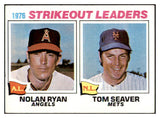 1977 Topps Baseball #006 Strike Out Leaders Nolan Ryan EX-MT 508754