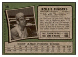 1971 Topps Baseball #384 Rollie Fingers A's EX-MT/NR-MT 508758