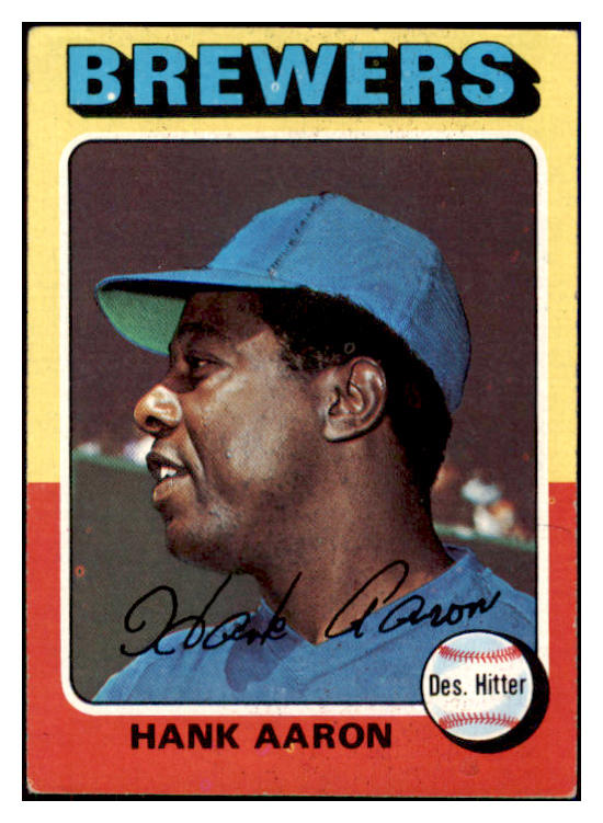 1975 Topps Baseball #660 Hank Aaron Brewers VG-EX 508796